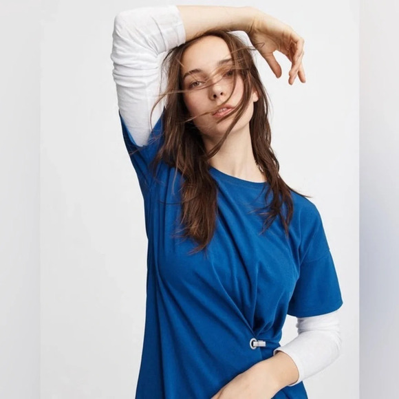NWT rag & bone Mitchell dress in pacific blue size large - Picture 8 of 8